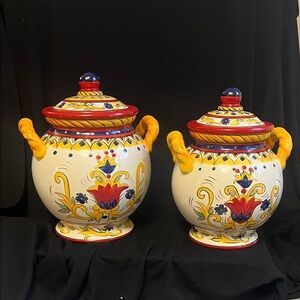 Vintage Dario Farrucci Ceramic Cookie/Biscotti Jars